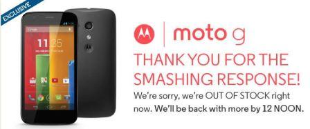 Moto G out of stock