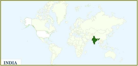 India Location in World Map